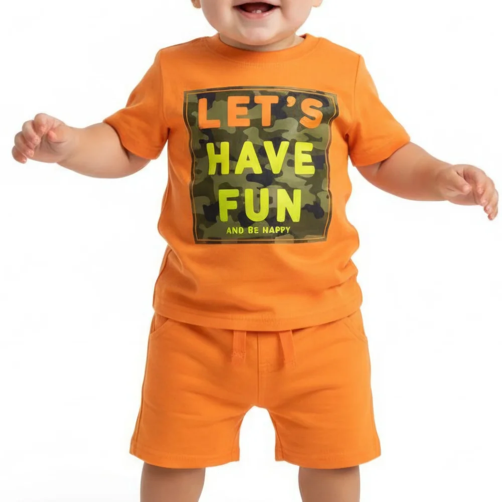 Garanimals Orange Camo Tee &‎ Shorts Set 18M